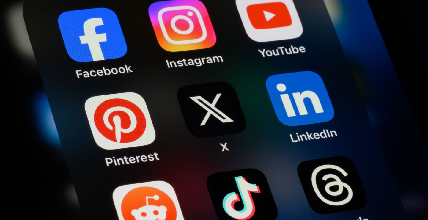 Social media apps on a phone