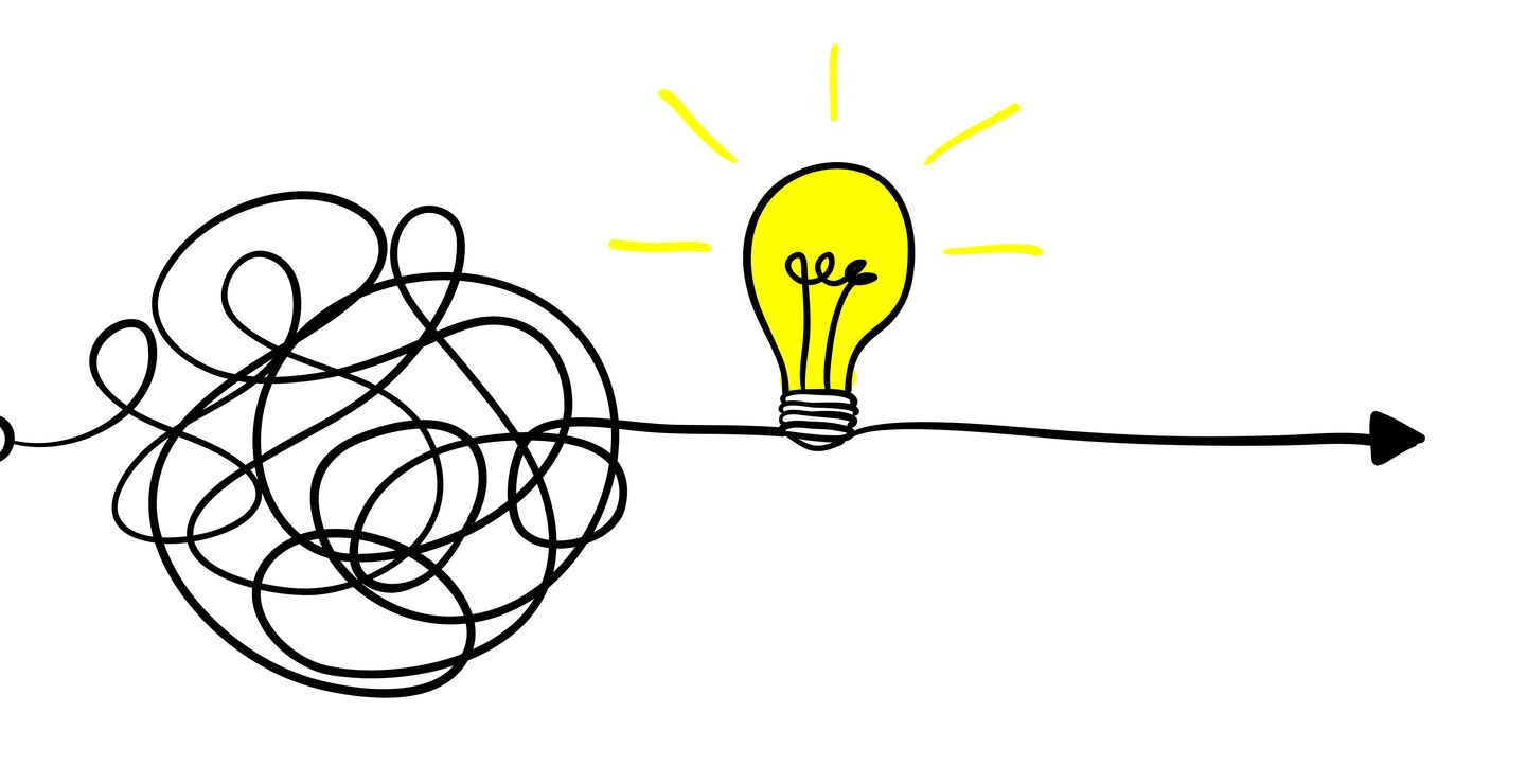 Lightbulb with a messy power cord