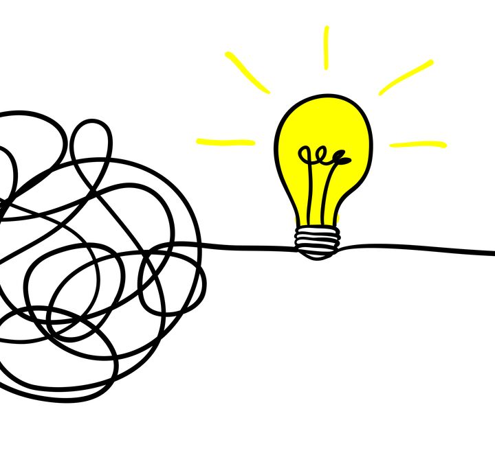 Lightbulb with a messy power cord