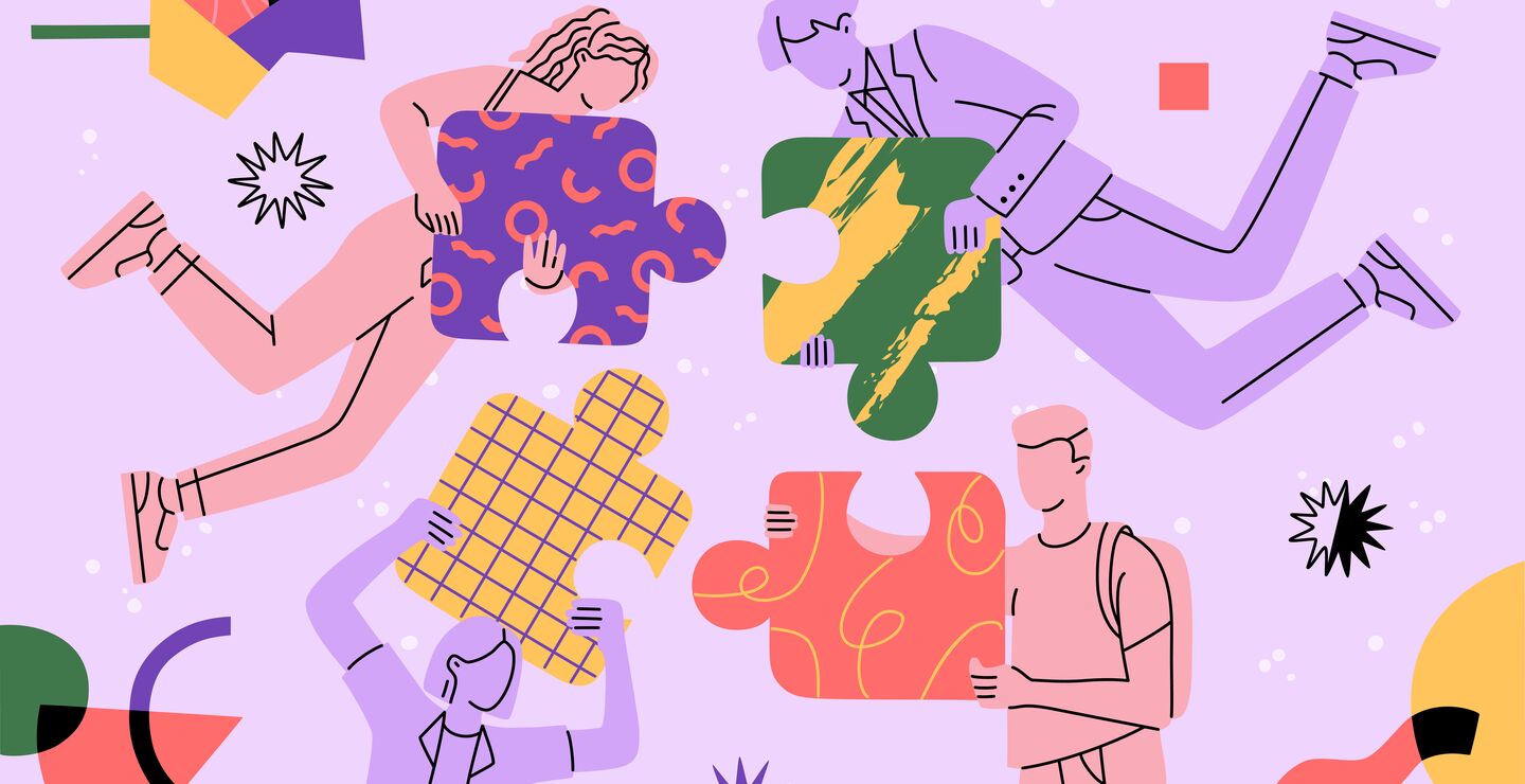 Abstract illustration of creative collaboration