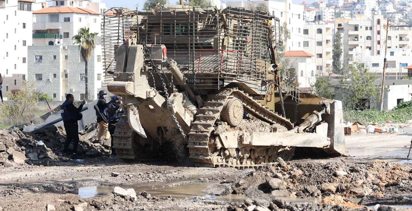 En bulldozer fra Caterpillar blir brukt av det Israelske militæret på Vestbredden