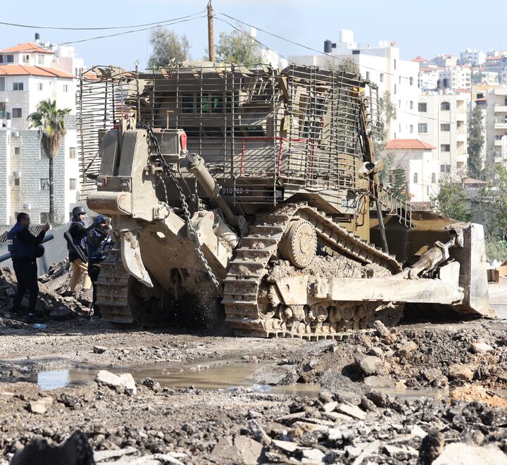 En bulldozer fra Caterpillar blir brukt av det Israelske militæret på Vestbredden