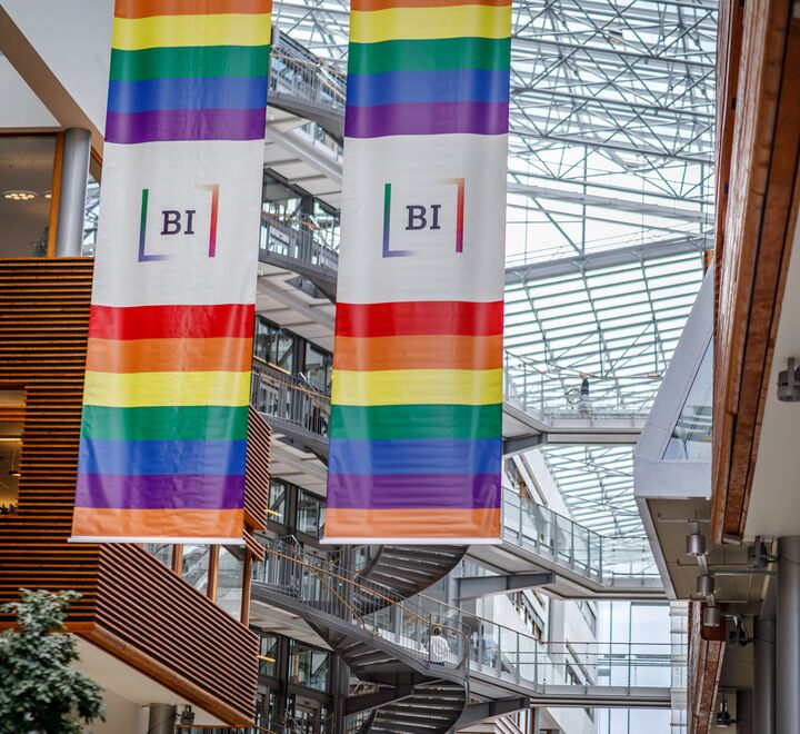 Pride banners at campus Oslo
