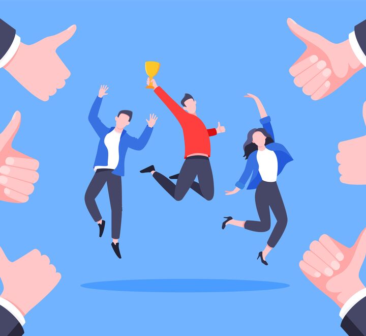 Illustration of successful people in business.