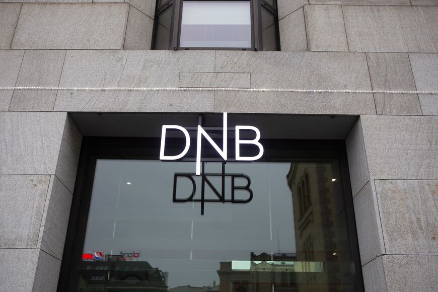 Outside Norwegian bank DNB's offices on Karl Johan in Oslo.