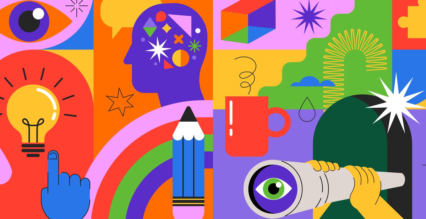 Colourful illustration of creativity and innovation