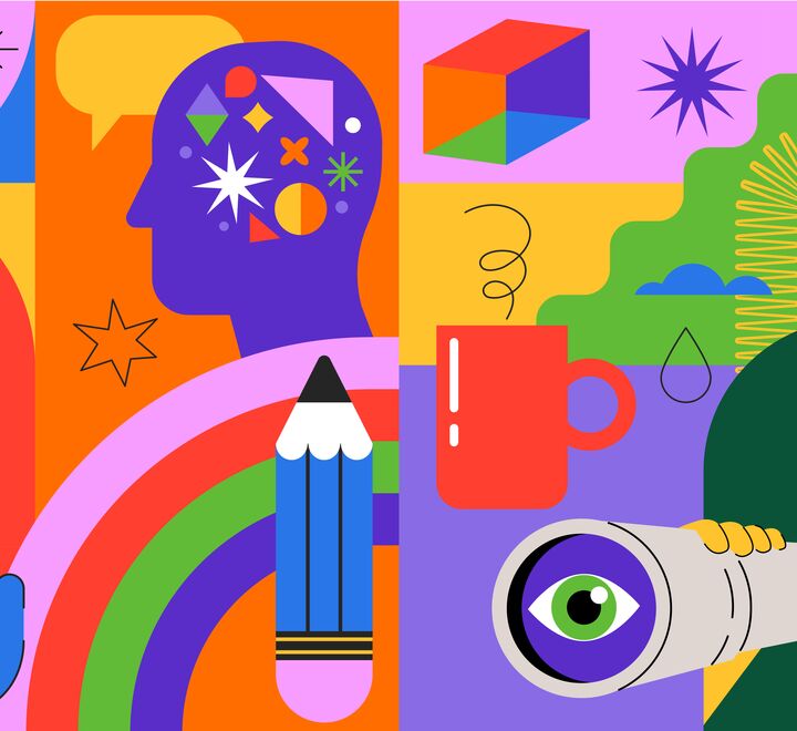 Colourful illustration of creativity and innovation