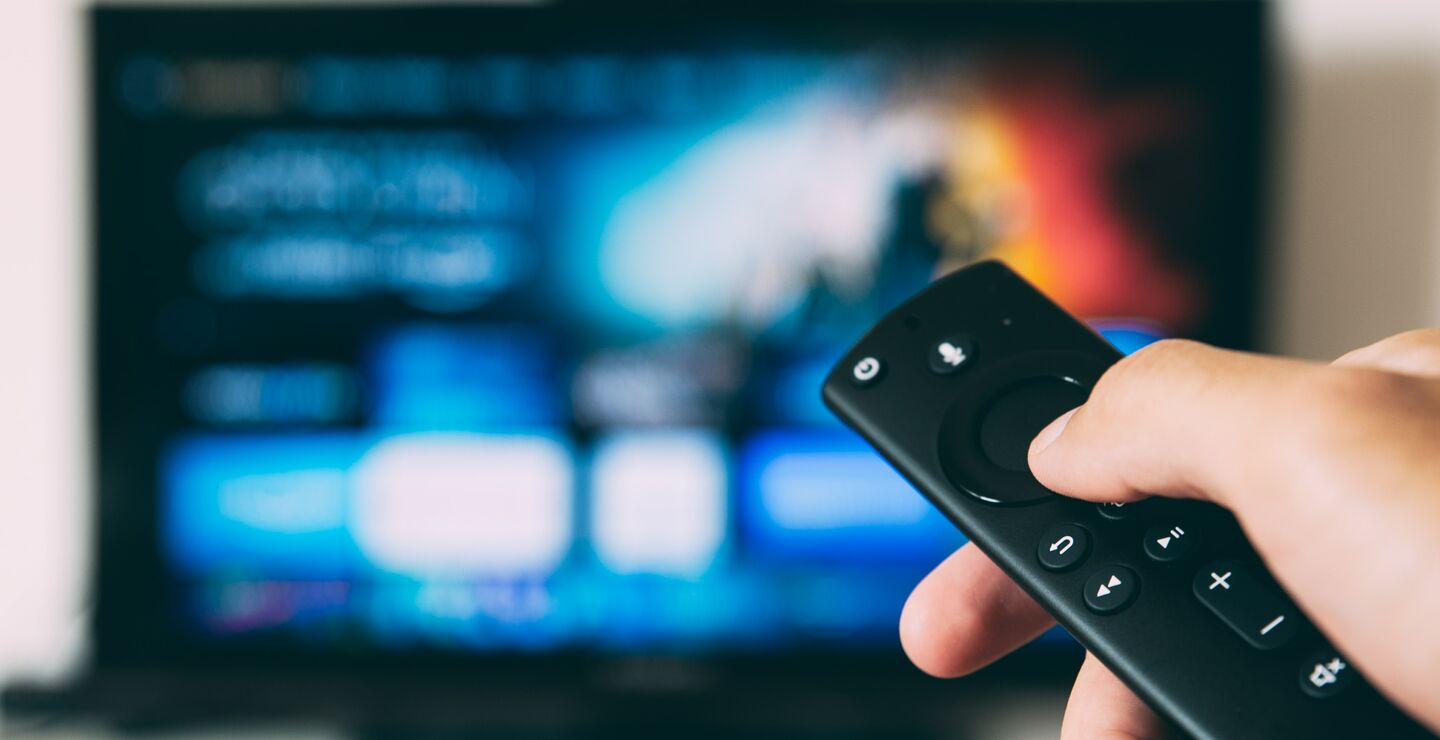 TV Remote pointing at TV