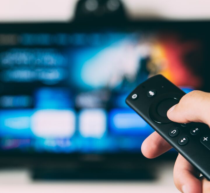 TV Remote pointing at TV