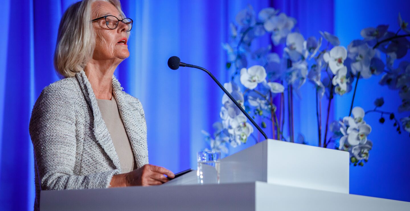 &Aring;se Aulie Michelet holds speech at Inauguration Ceremony for Karen Spens