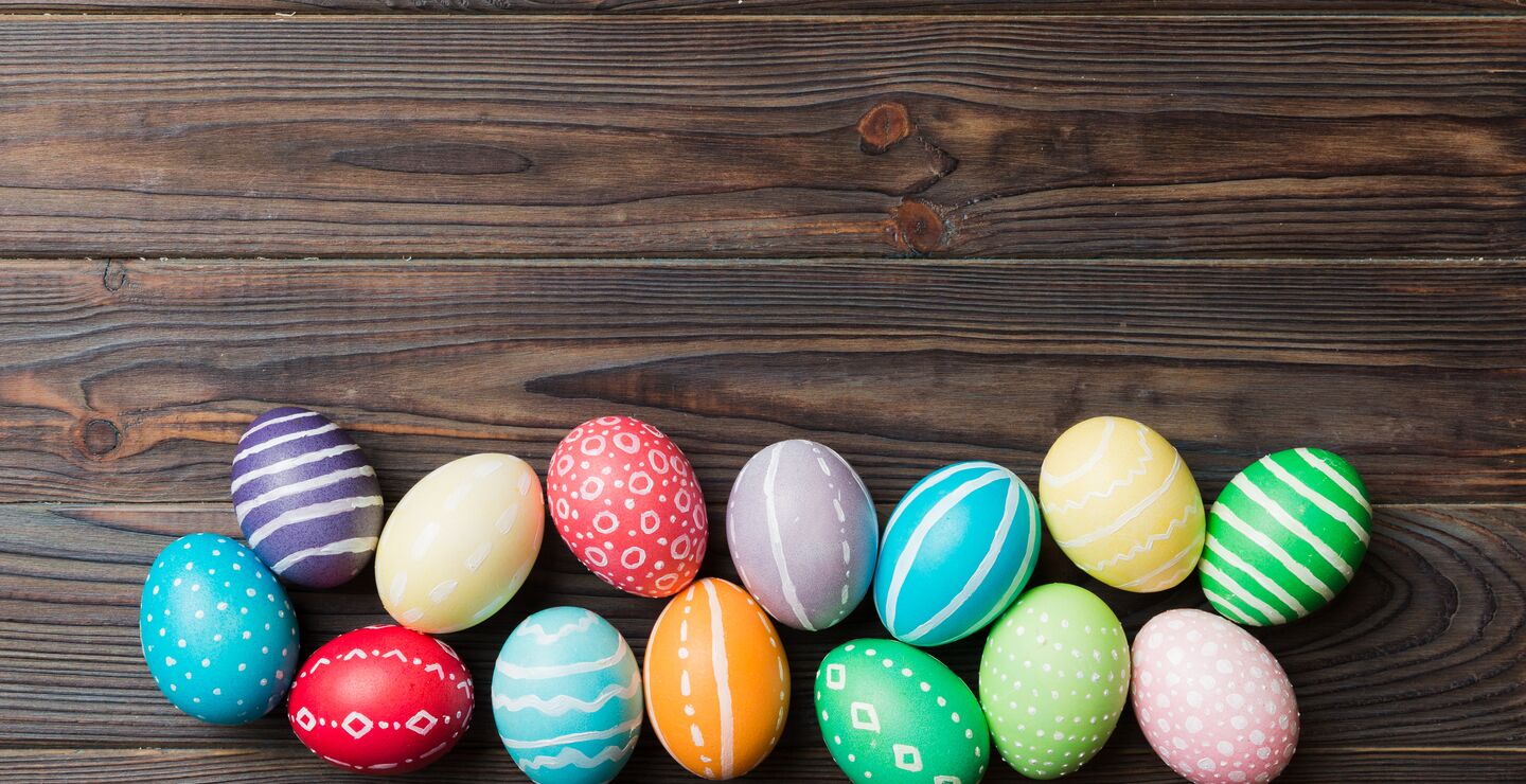 Easter rabbits with yellow background