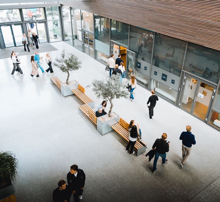 Inside campus Bergen, by the main entrance.