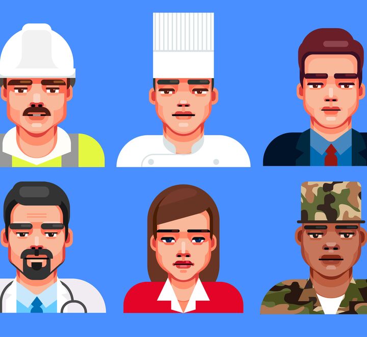 Digital avatars for different professions