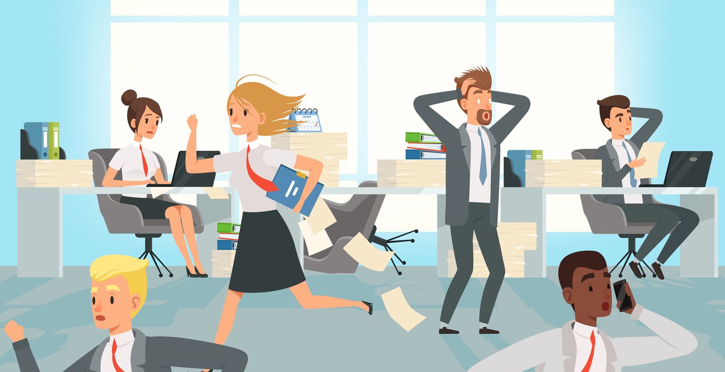 Employees stressing in the office