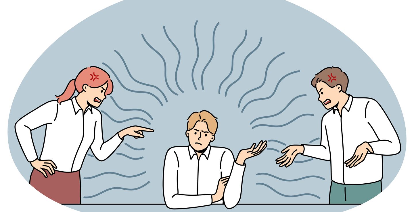 Illustration of stubborn employee