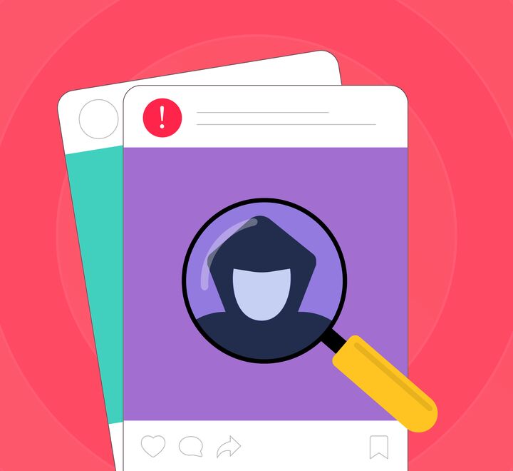 Illustrasjon av kunstige profiler i sosiale medier