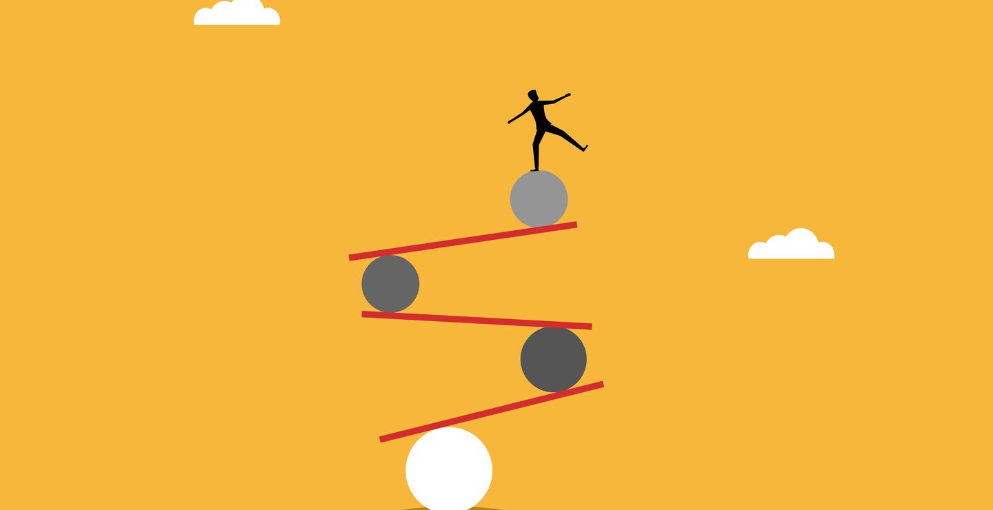 Illustrasjon av person som balanserer