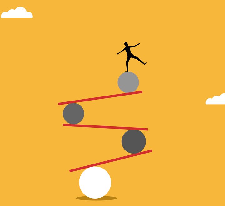 Illustrasjon av person som balanserer