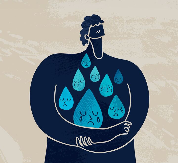 Illustration of person crying