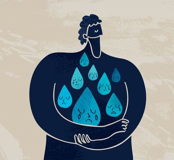 Illustration of person crying