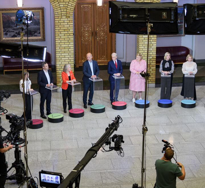 Partilederne under lokalvalget i 2023.
