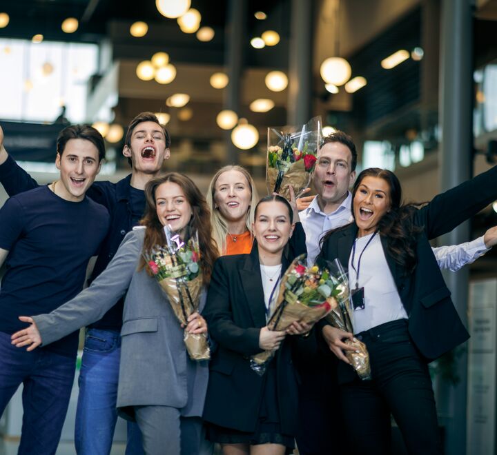 Group of students celebrating