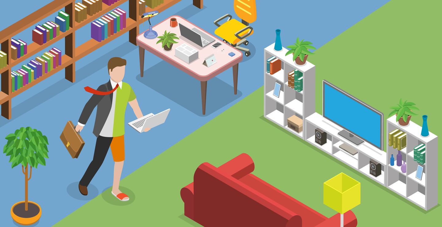 Illustration of hybrid working