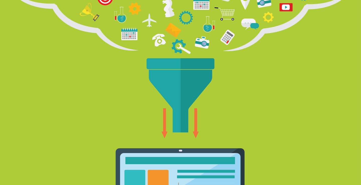 Illustration photo of Concepts for creative process, big data filter, data tunnel, analysis vector concept