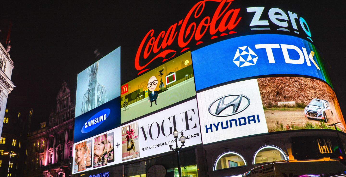 Reklame ved Picadilly Circus i London