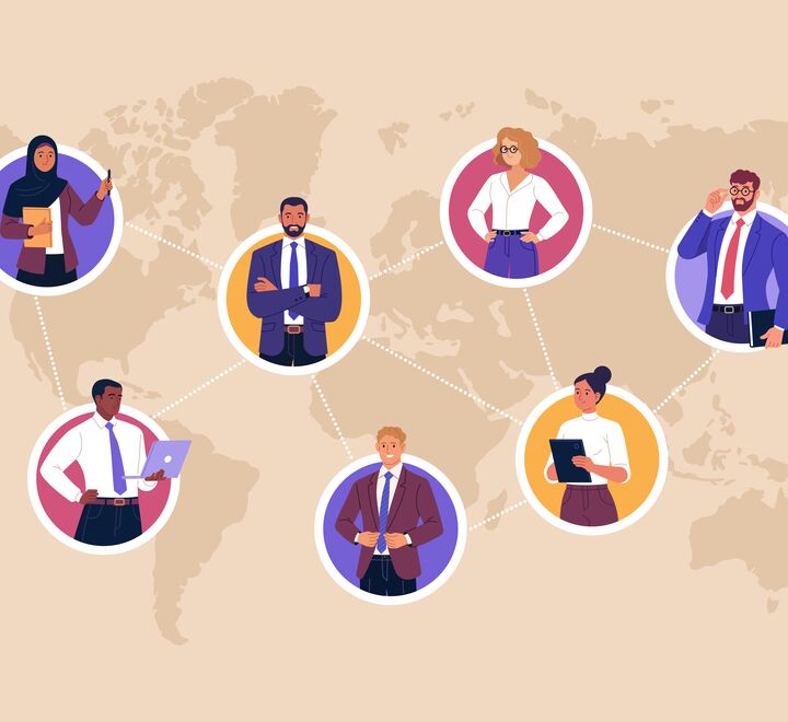 Illustrasjon av ansatte fra ulike land