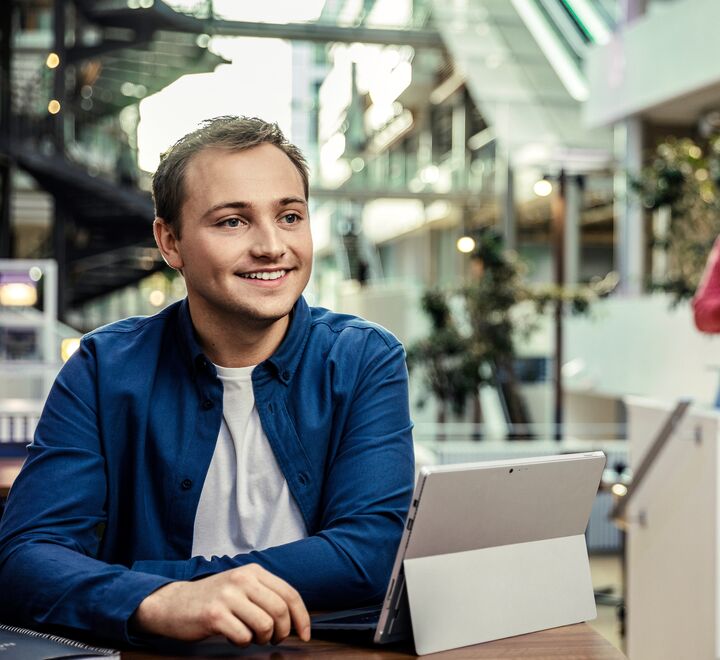 Smiling male student