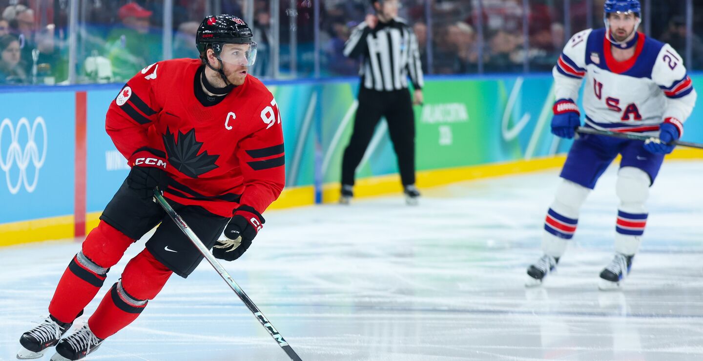 USA og Canada under OL-finalen i Ishockey