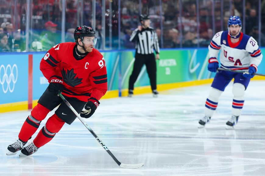 USA og Canada under OL-finalen i Ishockey