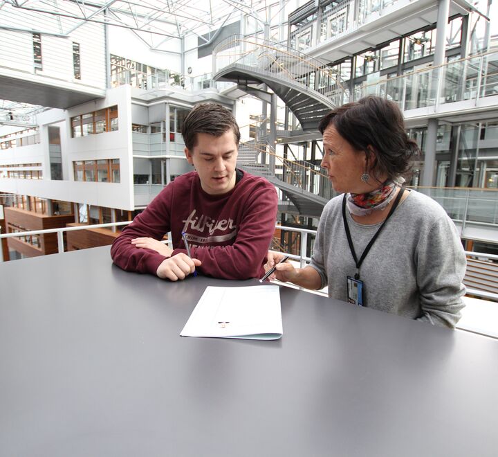 Student getting career guidance