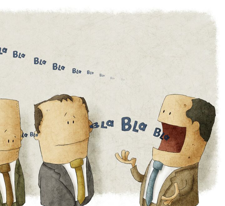 Folk med makt kan bli fristet til å gjøre kritikkverdige ting. Illustrasjonsbilde av en leder som babler mot sine ansatte.