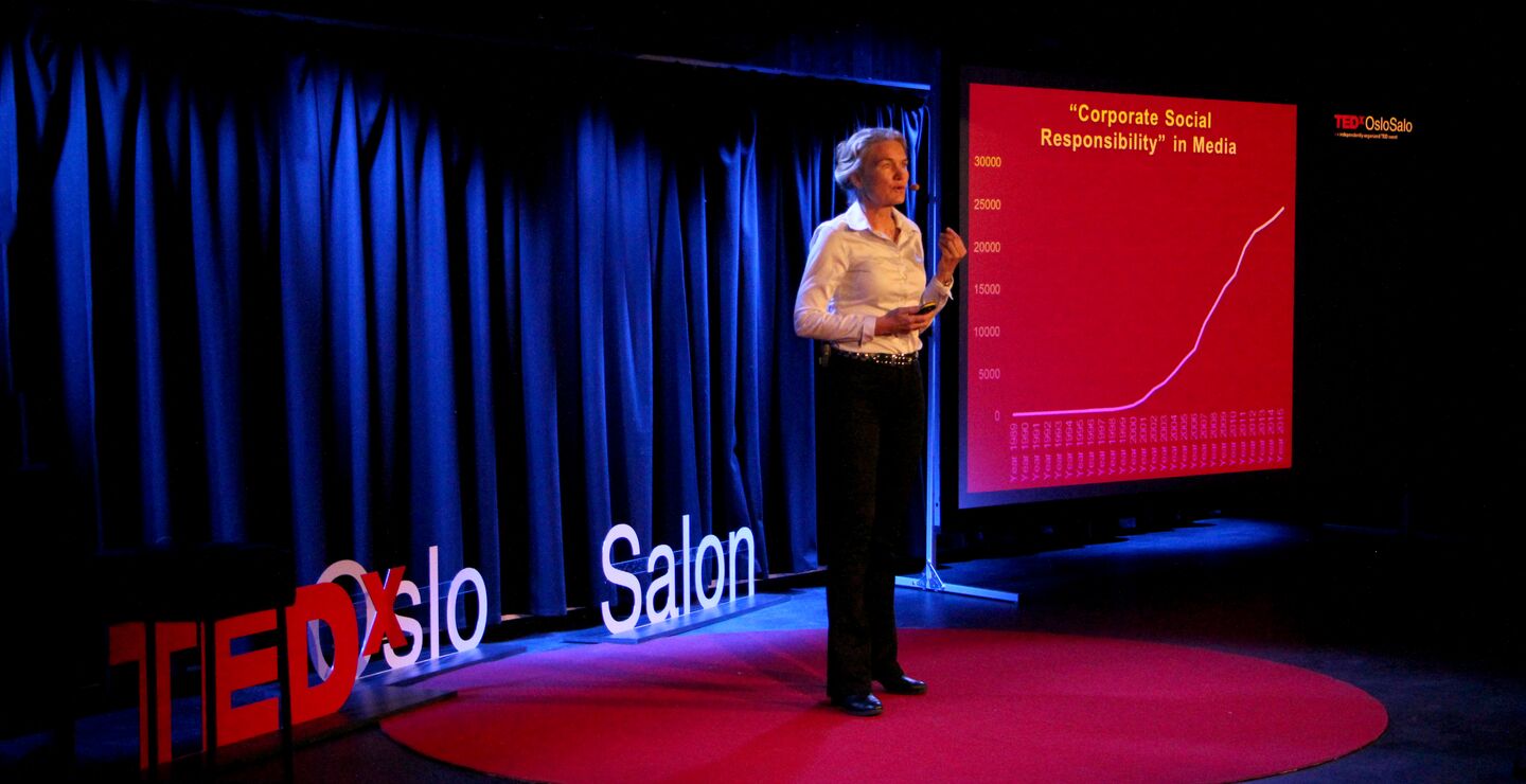 Caroline Ditlev-Simonsen gave a talk at TEDxOsloSalon about Corporate Social responsibility (CSR)
