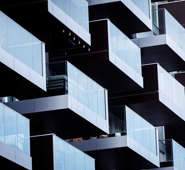 Nærbilde av balkonger