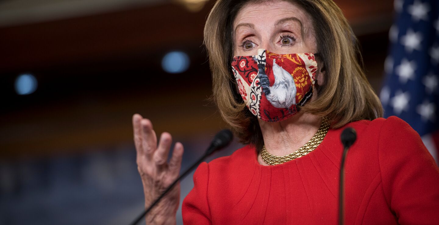 Nancy Pelosi (picture) is one of the strongest supporters of the aggressive use of "coercive power" through measures such as lockdowns, punishments and mask use. (Photo: Zuma Press.)