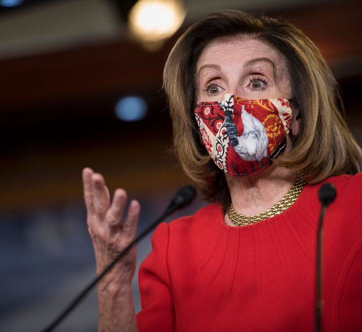 Nancy Pelosi (picture) is one of the strongest supporters of the aggressive use of "coercive power" through measures such as lockdowns, punishments and mask use. (Photo: Zuma Press.)