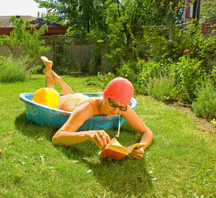 Woman reading in the garden