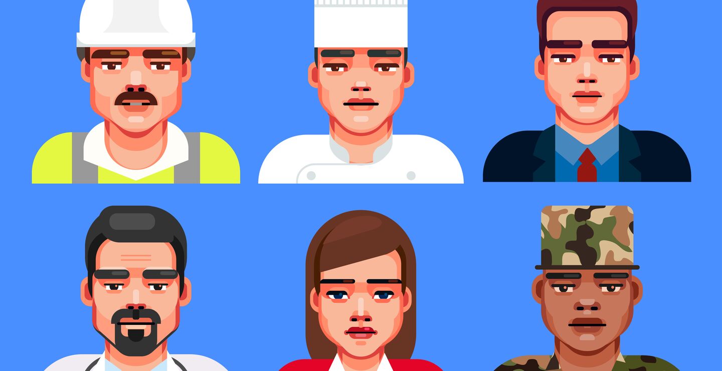 Digital avatars for different professions