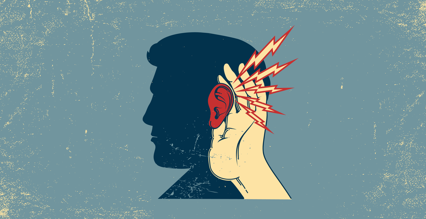 Illustration of man listening