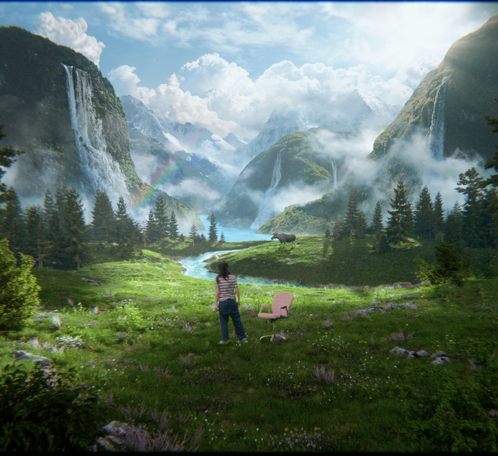 Student admiring the mountains and fjord