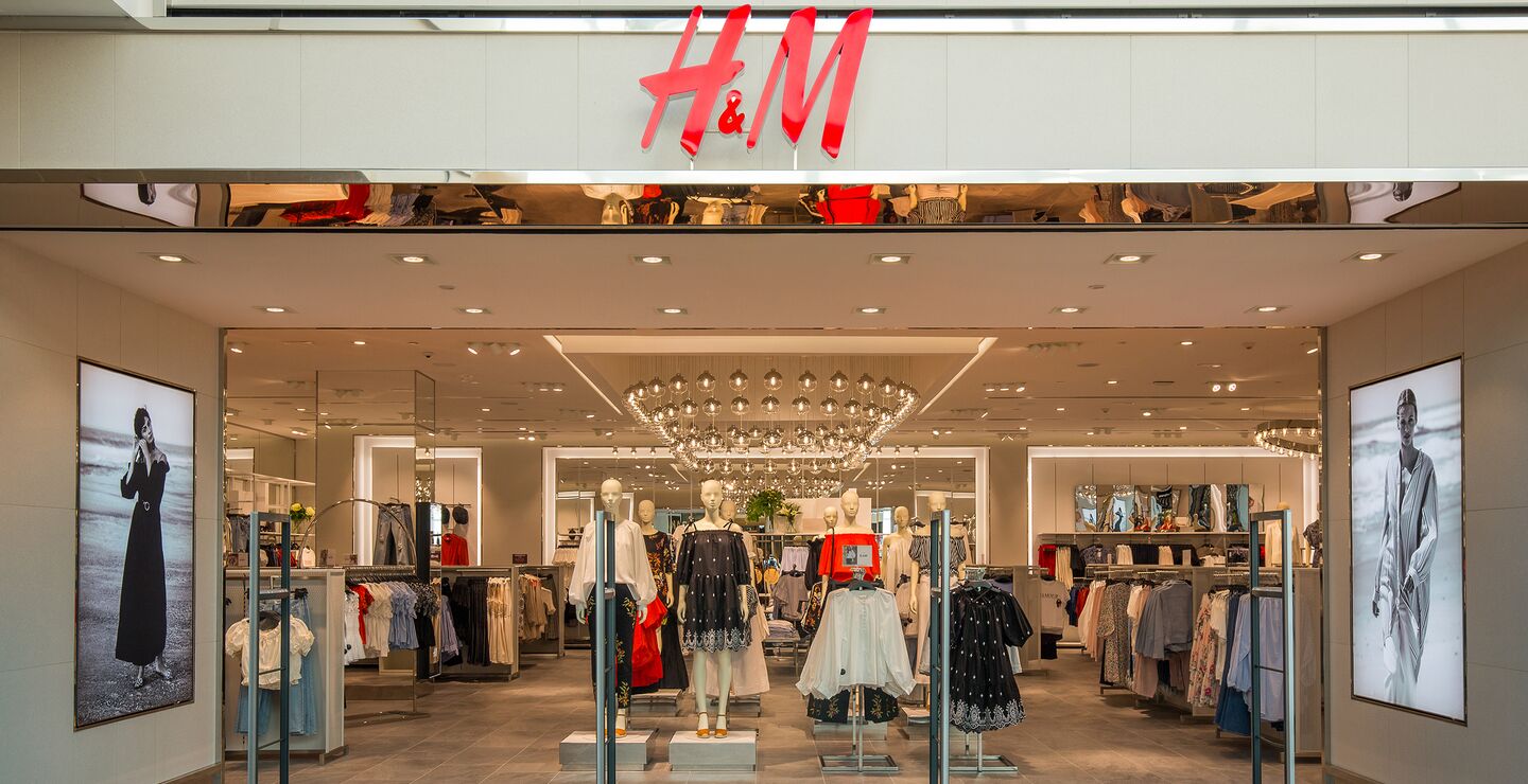 The entrance of a H&M store