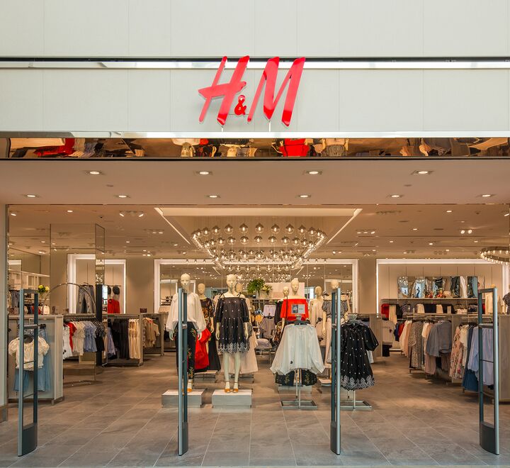 The entrance of a H&M store