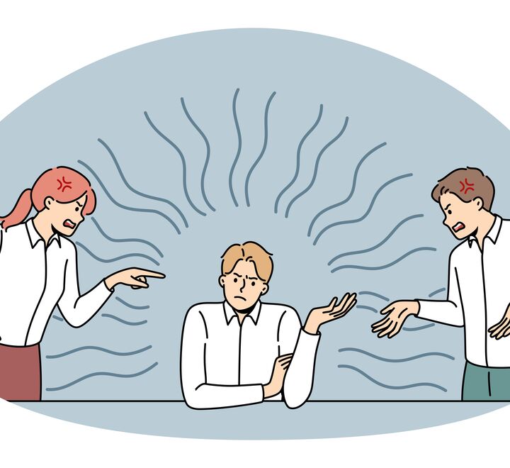 Illustration of stubborn employee