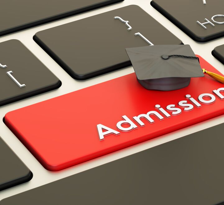 Admission concept on keyboard button