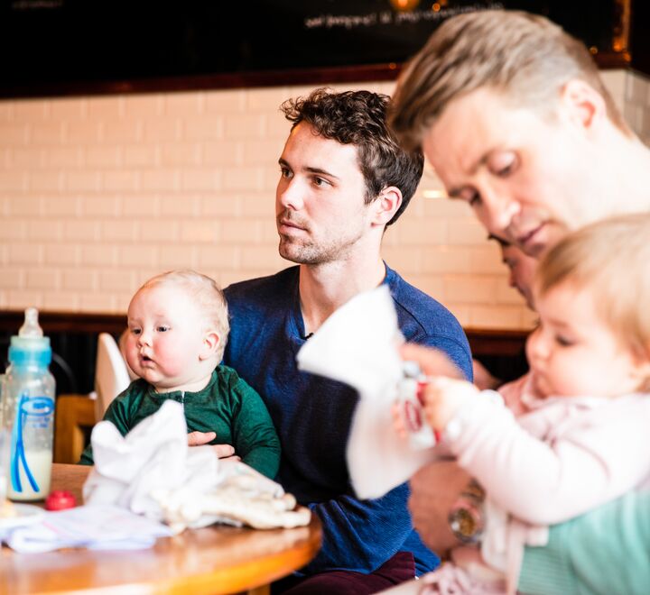 Fathers with their children