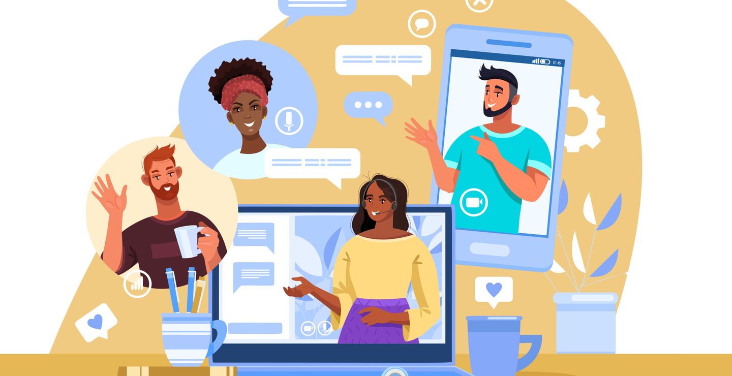 Illustration of many different communication platforms