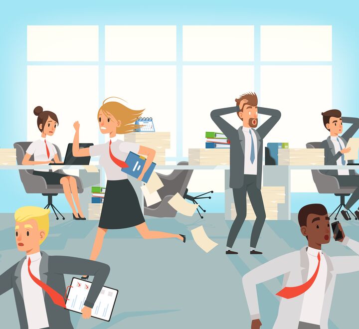 Employees stressing in the office